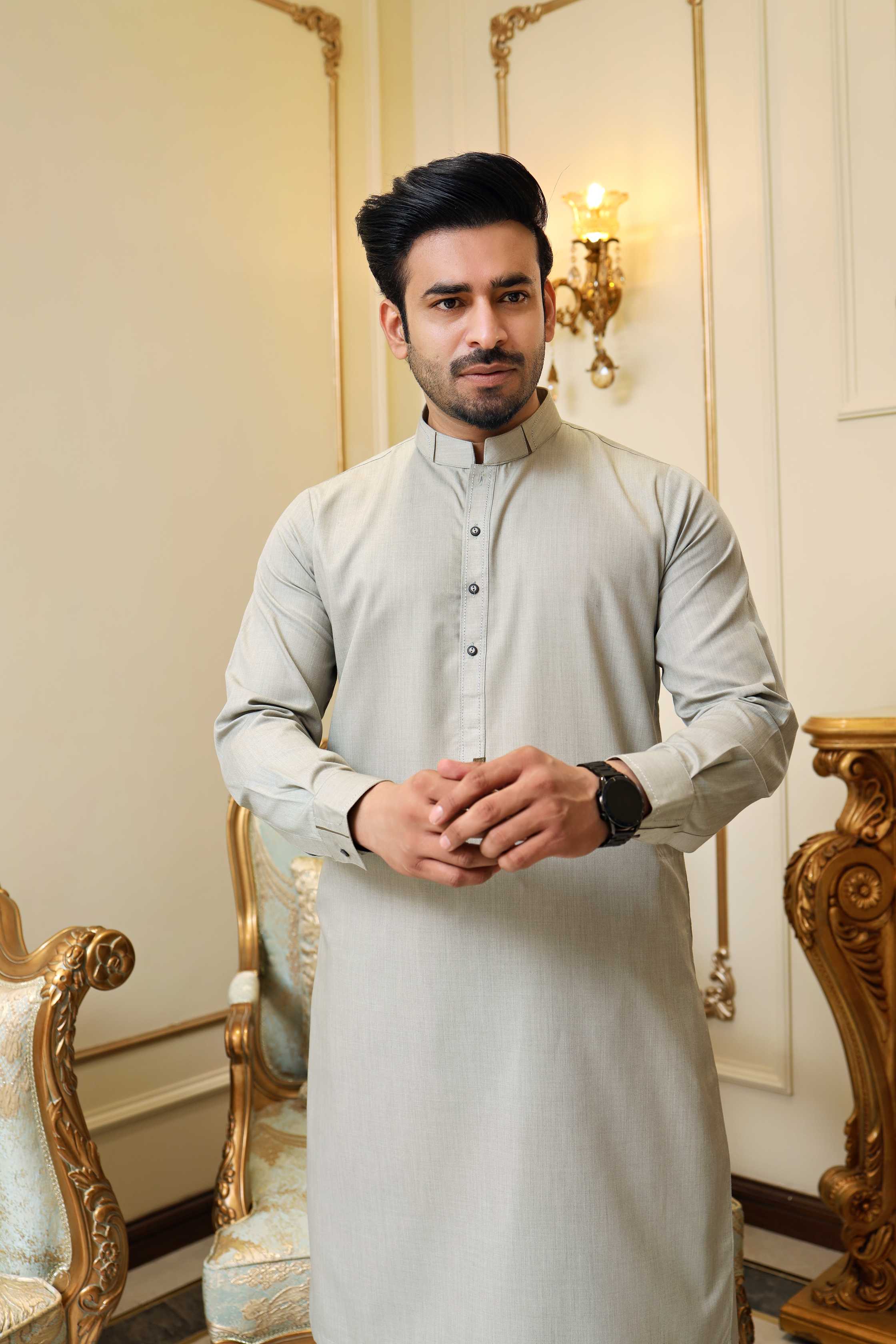 Premium Sea Green kameez Shalwar Blended Fabric