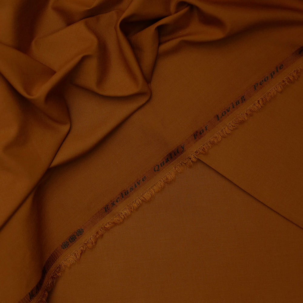 Premium Mustard BRN Wash n Wear Loose Fabric